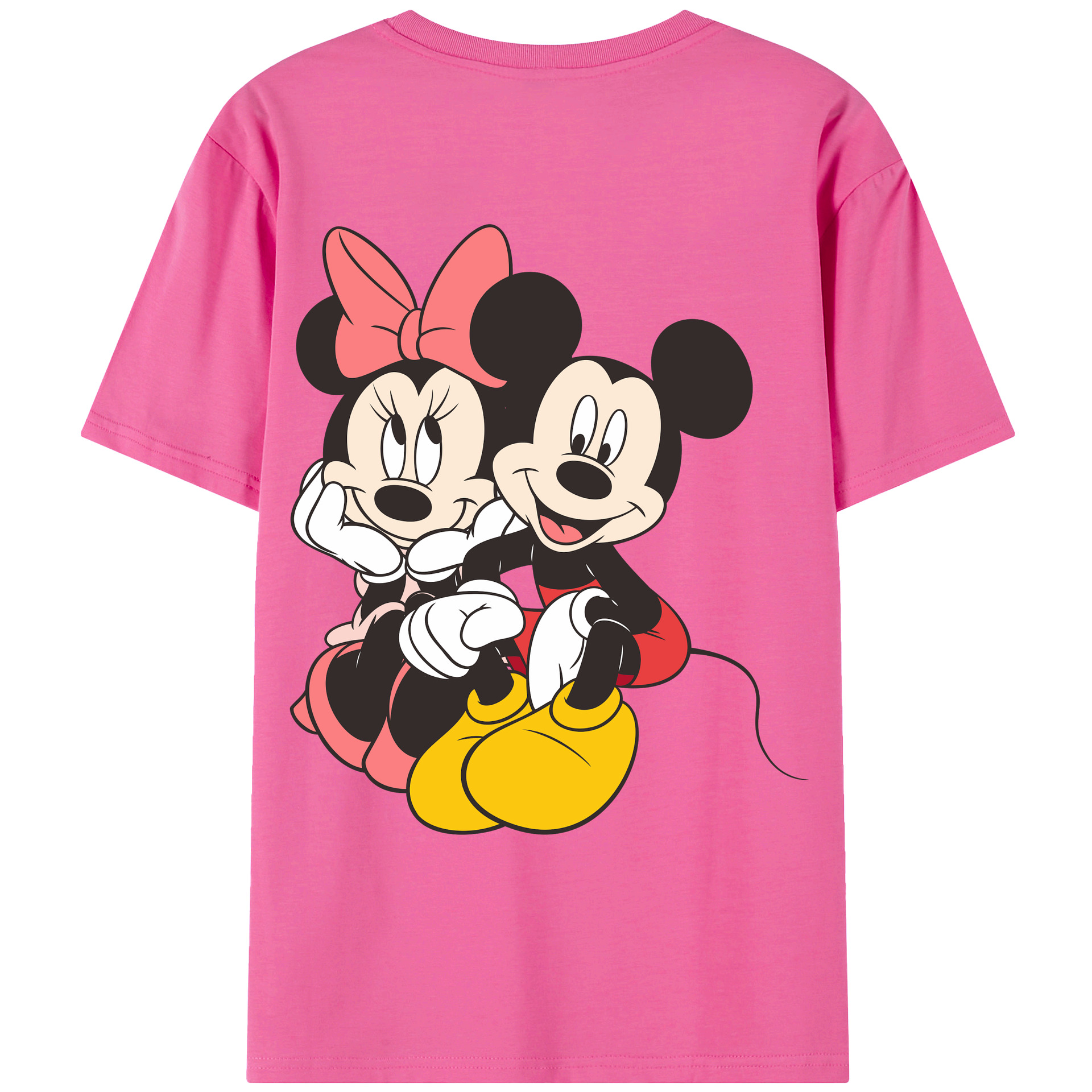 ミッキーマウス Mickey Mouse レディース半袖Tシャツ(バックプリント)